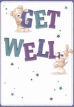 Cheerful and soothing, this get well card features two loveable friends-a teddy bear and a lively pup-working together to present bold, colourful 'Get Well' letters that seem to bound happily from the page. The scene's palette of deep blue, indigo, and teal stands out vibrantly, set against a creamy backdrop that echoes the peaceful early light of a day in Upton Park. Scattered stars, painted in shades of purple and blue, offer a light sprinkle of magic and hope, similar to the feeling of possibility often sensed near Plashet Park or along bustling Green Street. The bear's illustrated fur and the puppy's floppy ears are rendered with such softness, they nearly invite a comforting hug. Just like a thoughtfully arranged bouquet from a local florist, the card becomes an emotional balm-a gentle way to offer comfort, encouragement, and the warming embrace of community to those on the mend in Upton Park.